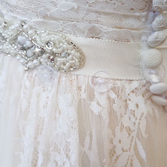 Anthropologie BHLDN Whispers + Echos Freesia lace strapless wedding gown - Picture 10 of 16